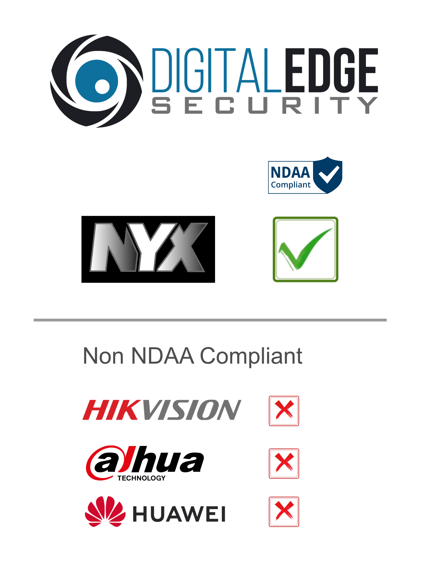 Digital Edge Security NDAA compliant cameras